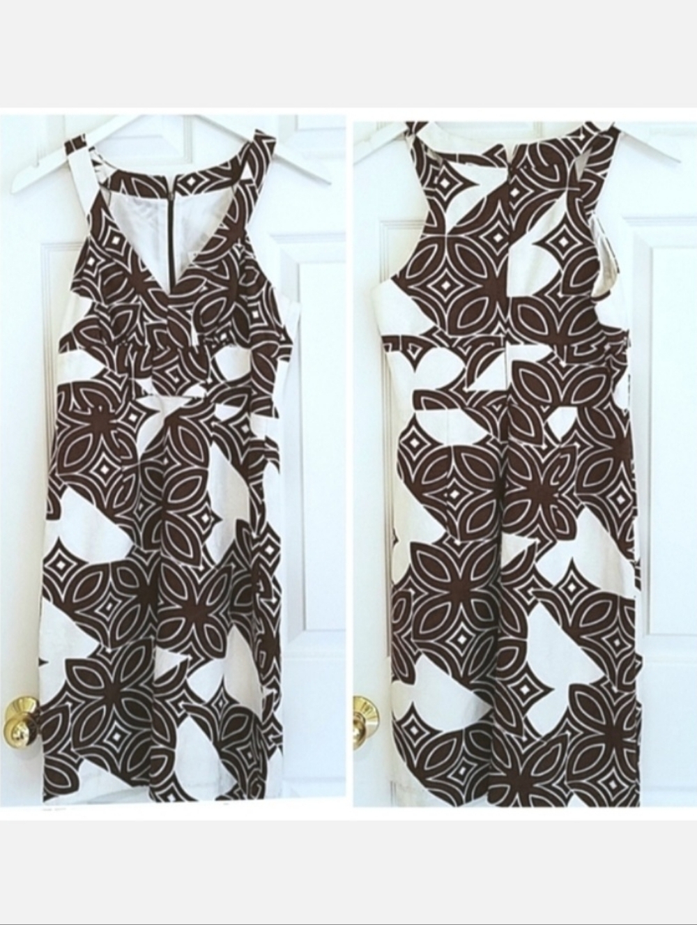 Trina Turk brown white pattern dress 4